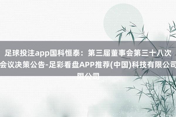 足球投注app国科恒泰：第三届董事会第三十八次会议决策公告-足彩看盘APP推荐(中国)科技有限公司