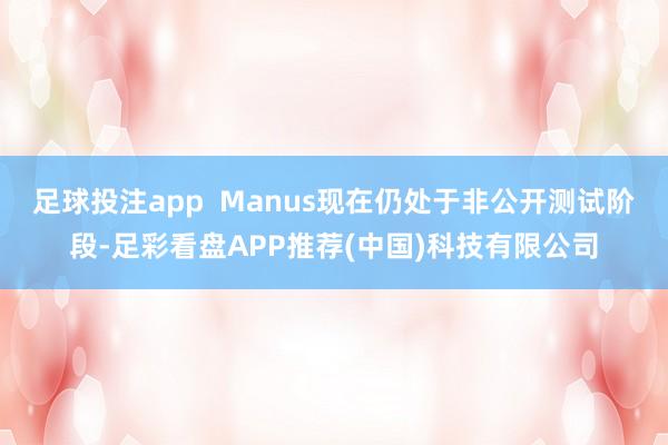 足球投注app  Manus现在仍处于非公开测试阶段-足彩看盘APP推荐(中国)科技有限公司