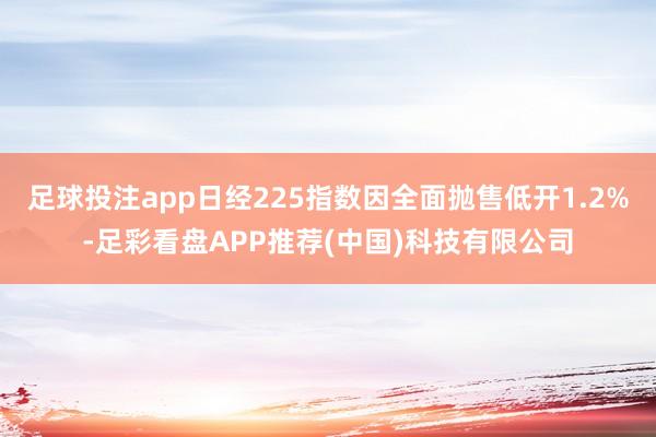 足球投注app日经225指数因全面抛售低开1.2%-足彩看盘APP推荐(中国)科技有限公司
