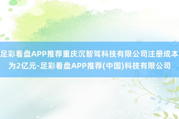 足彩看盘APP推荐重庆沉智驾科技有限公司注册成本为2亿元-足彩看盘APP推荐(中国)科技有限公司