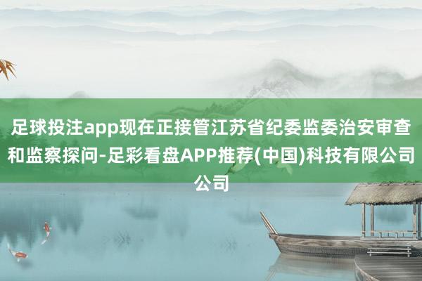 足球投注app现在正接管江苏省纪委监委治安审查和监察探问-足彩看盘APP推荐(中国)科技有限公司