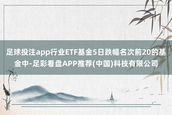 足球投注app行业ETF基金5日跌幅名次前20的基金中-足彩看盘APP推荐(中国)科技有限公司