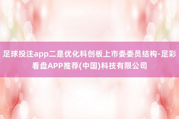 足球投注app二是优化科创板上市委委员结构-足彩看盘APP推荐(中国)科技有限公司