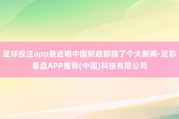 足球投注app最近咱中国财政部搞了个大新闻-足彩看盘APP推荐(中国)科技有限公司