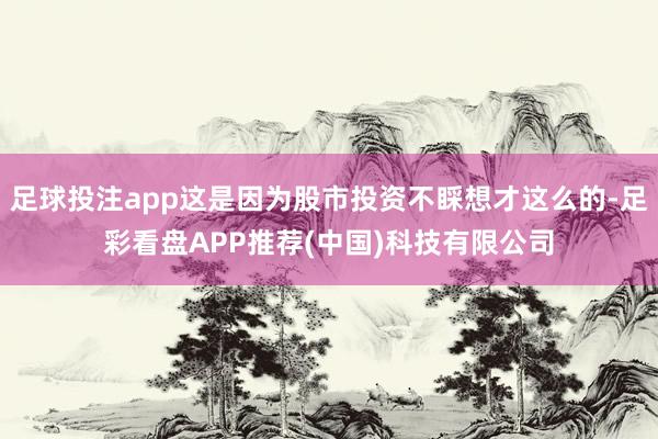 足球投注app这是因为股市投资不睬想才这么的-足彩看盘APP推荐(中国)科技有限公司