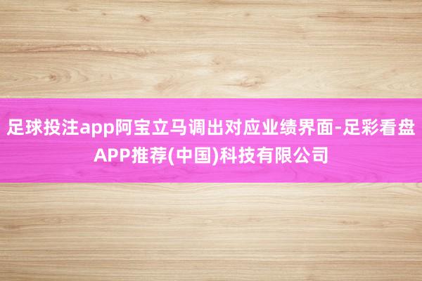 足球投注app阿宝立马调出对应业绩界面-足彩看盘APP推荐(中国)科技有限公司